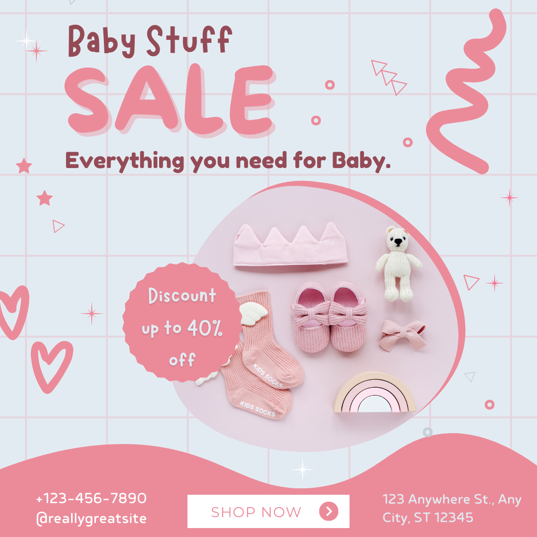 Template Feed Instagram Baby Stuff Sale 
