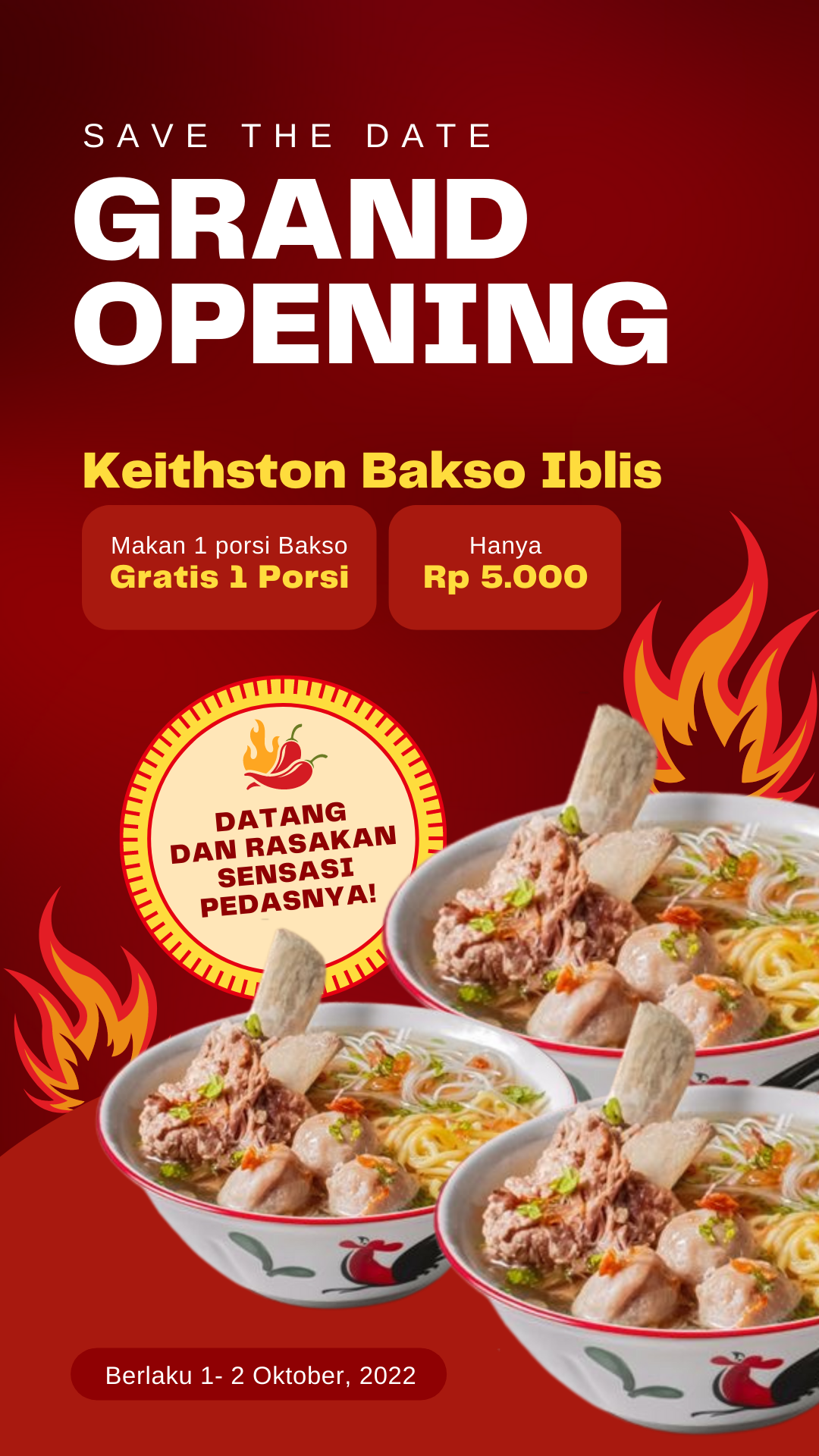 Template Reels IG Grand Opening Bakso 