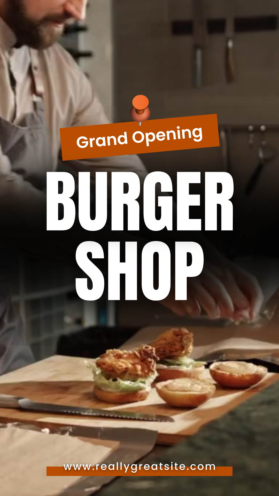 Template Reels Tiktok Grand Opening Burger Shop